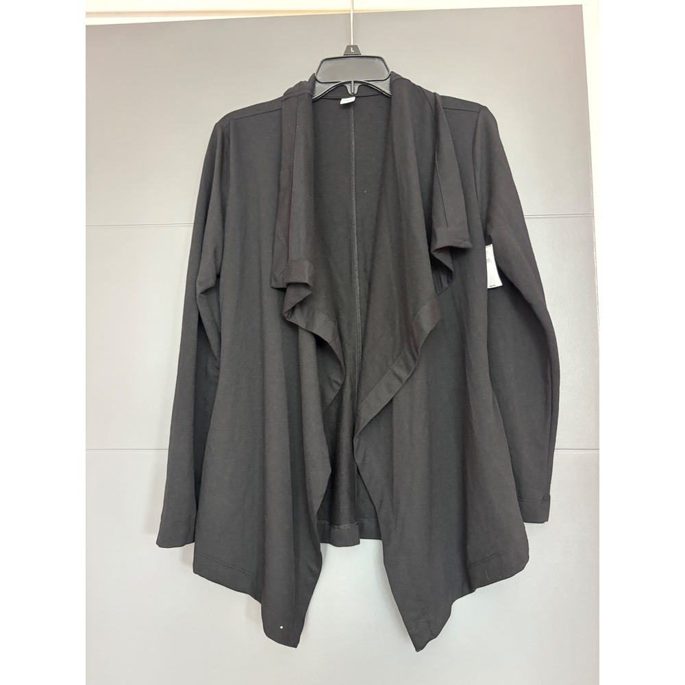 Old Navy Active Womens Black Waterfall Open Front Draped Cardigan S 552871-02-1